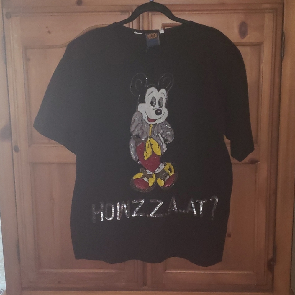 MODA Mickey Mouse HOWZ.ZA..AT? TShirt Sz L